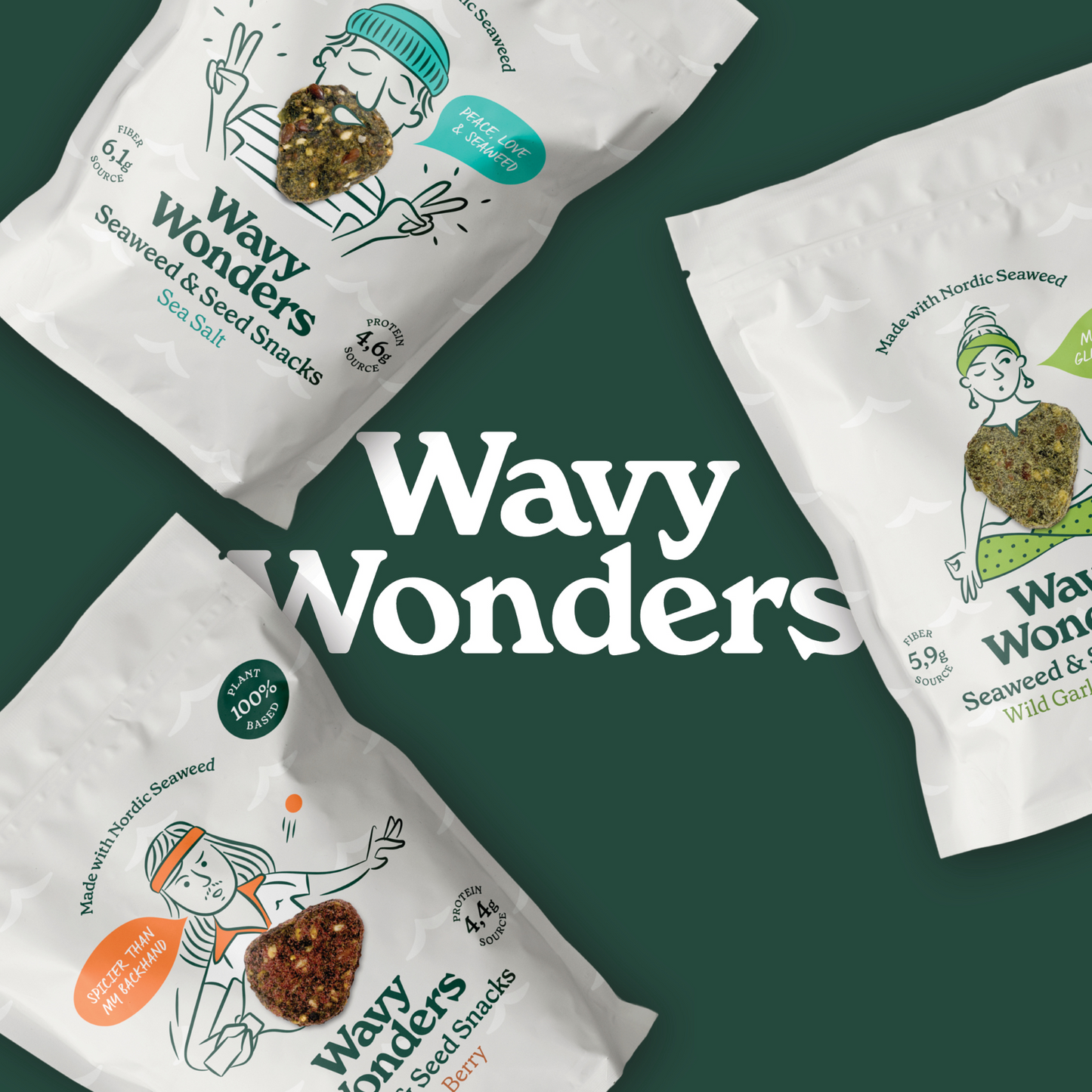 Sea Salt. 6x Seaweed & Super-Seed Snacks